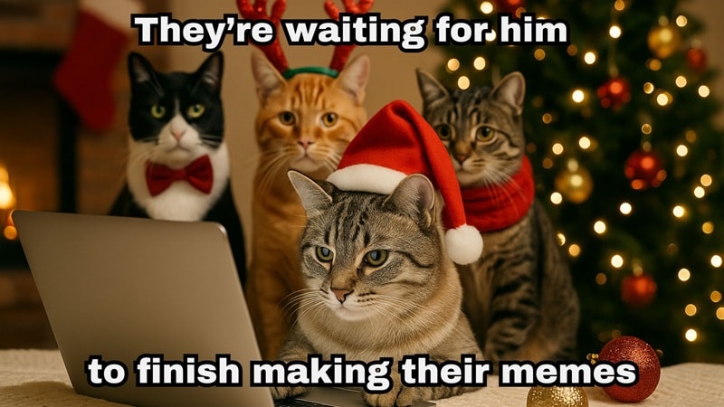 looking up xmas cat memes