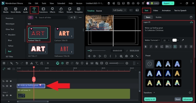 add funny caption using title template