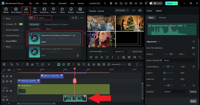 add christmas sound effects