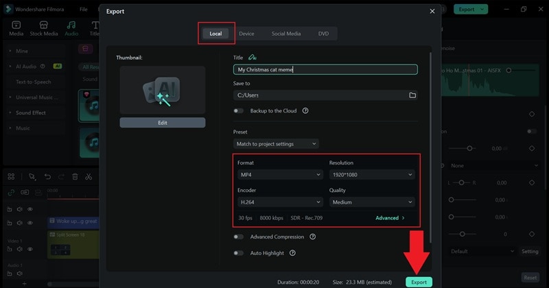 export and save your meme