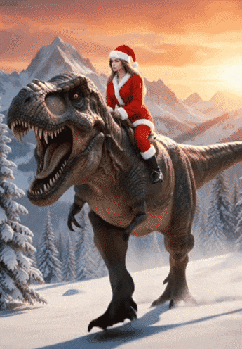 Christmas Dino Snow Ride pfp