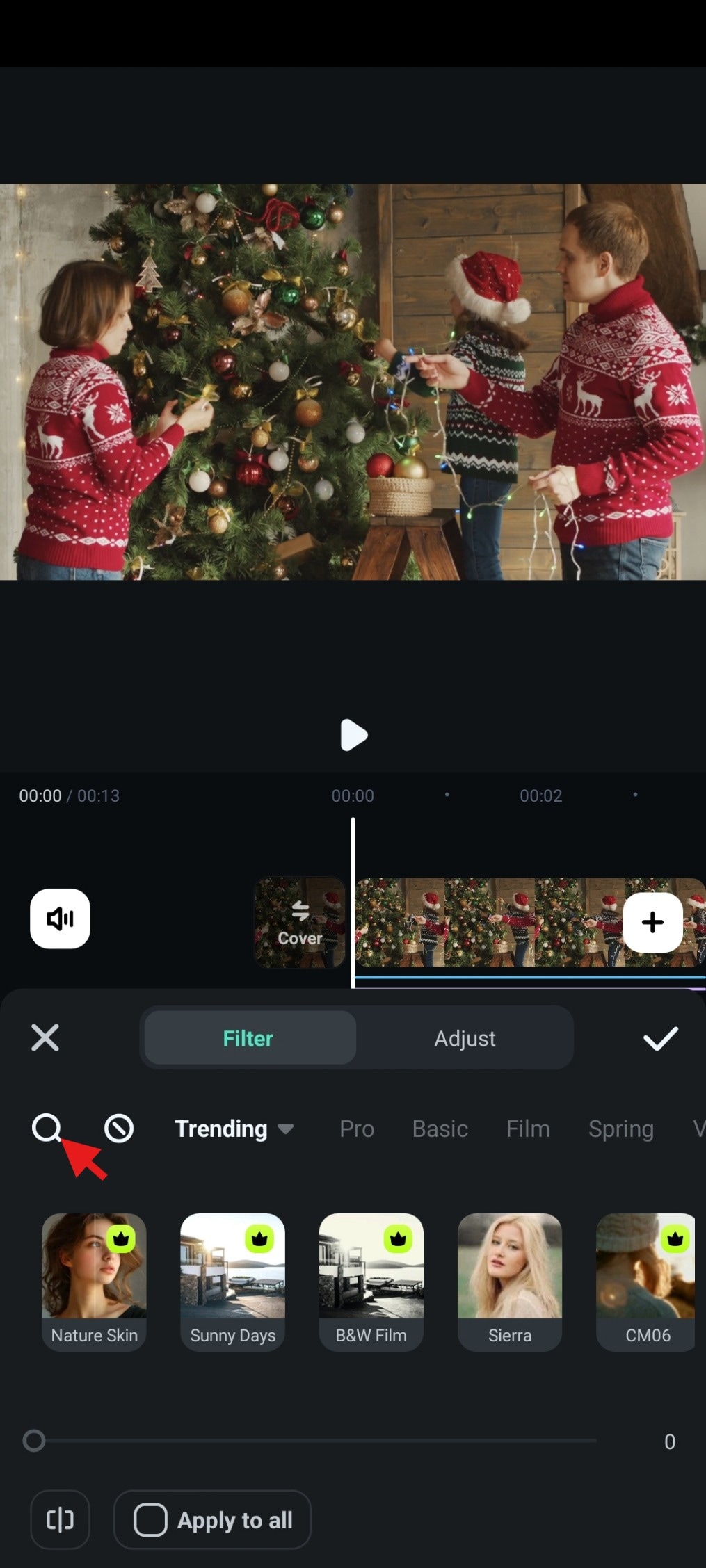 learn to search for filters filmora