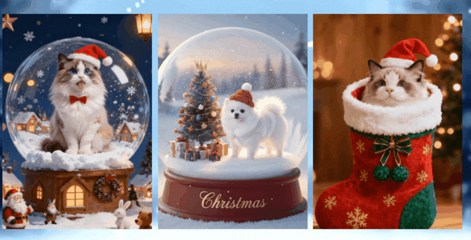 filmora pet christmas ai templates