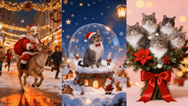 christmas pet ai templates in filmora