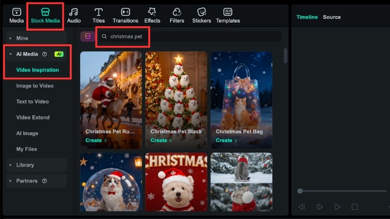 browse christmas pet video templates