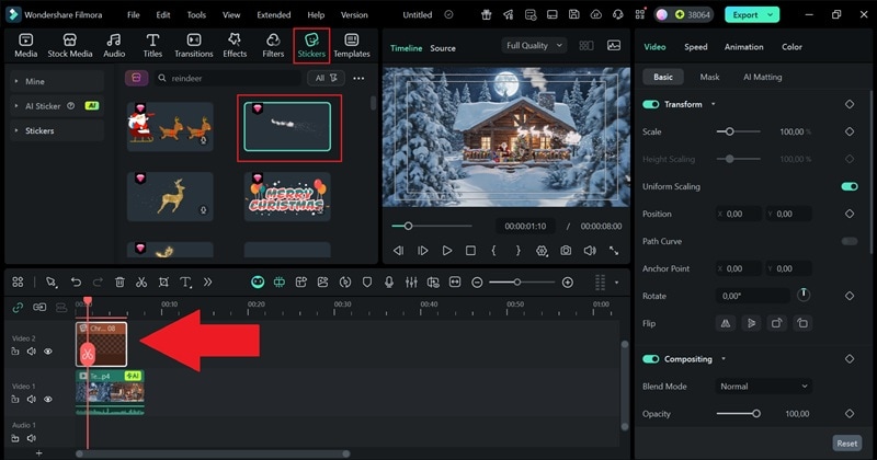 enhance your christmas video in filmora