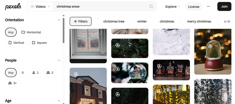 free christmas snow videos on pexels