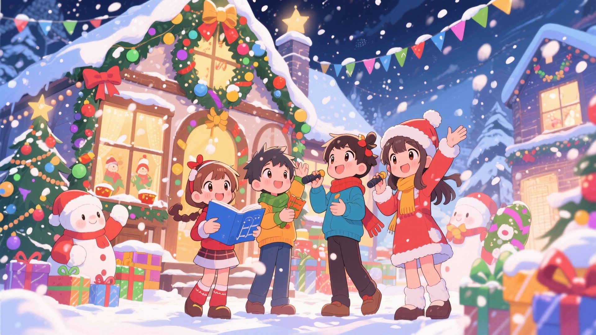 kids singing Christmas carols