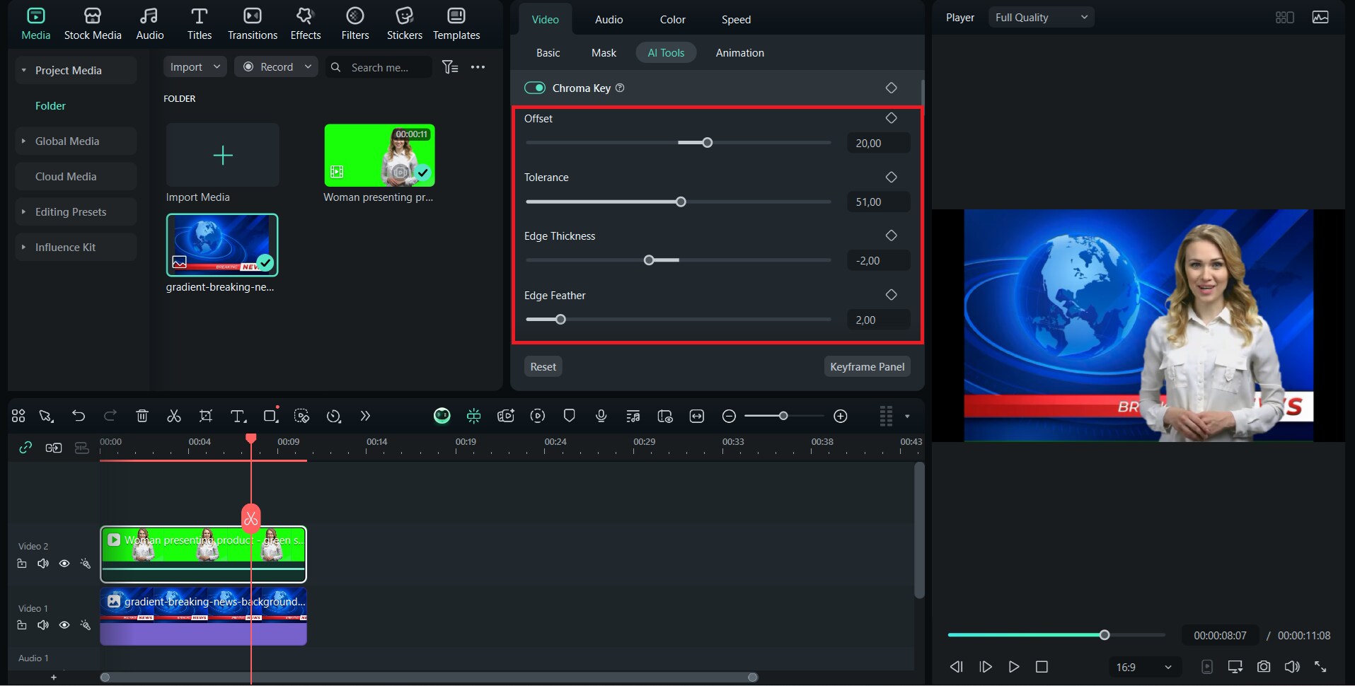 adjust and preview the clips