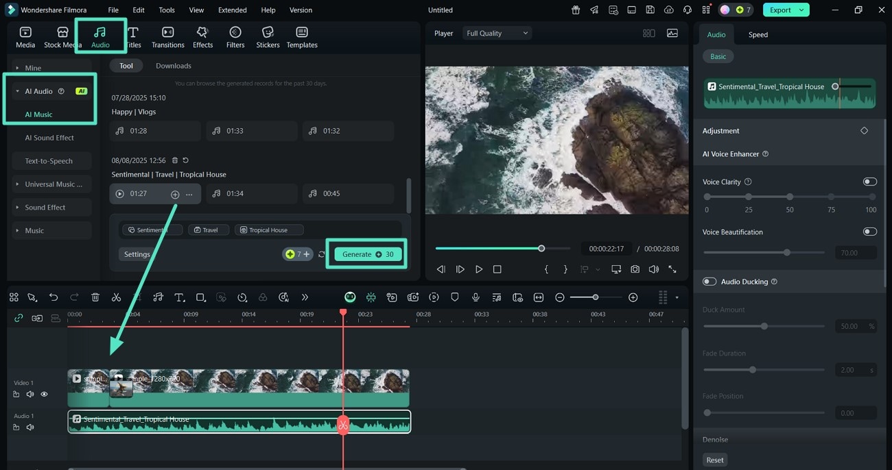 ai audio ai music for video