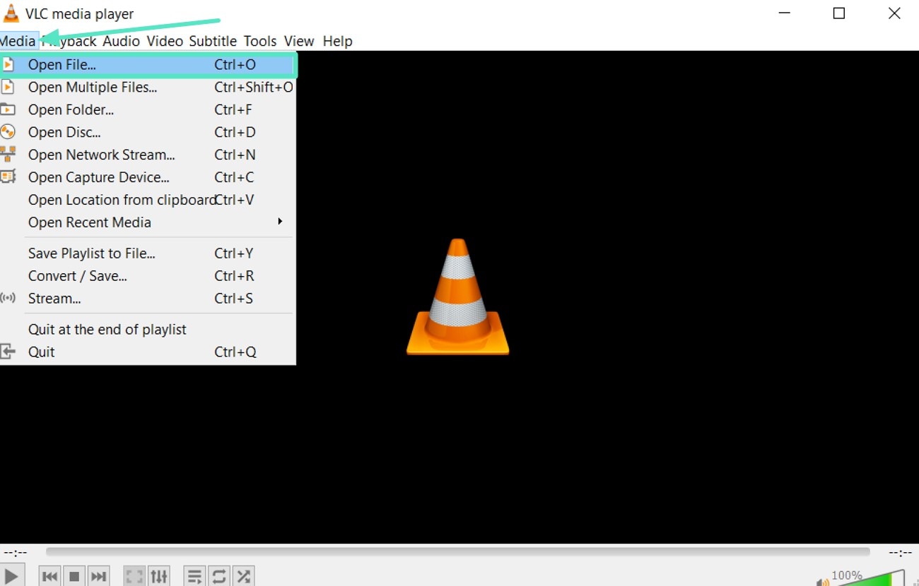access vlc media player open file