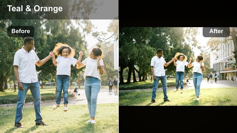 Teal-toned cinematic moody lifestyle filter