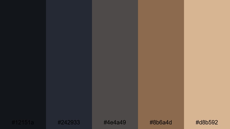 cinematic cafe noir coffee shop color palette with hex codes