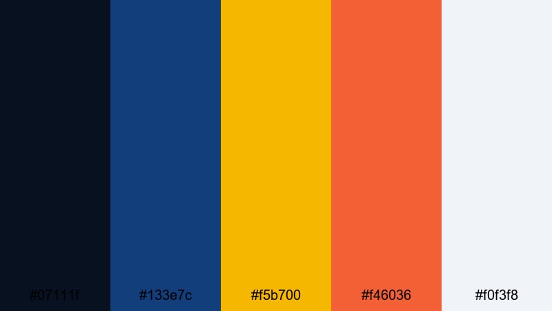 cinematic championship gold dark blue color palette with hex codes