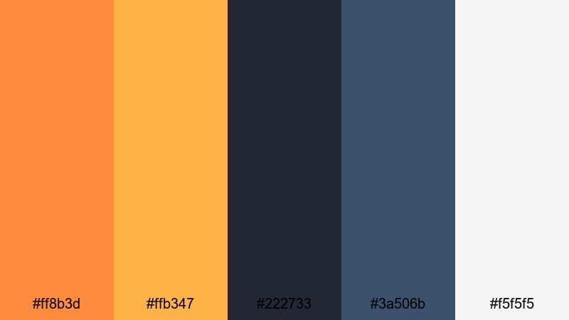 cinematic city ember tangerine color palette with hex codes