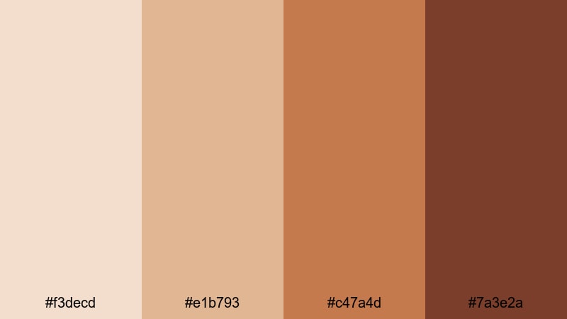 cinematic desert ember beige red color palette with hex codes
