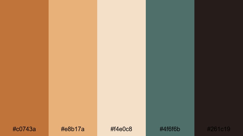 cinematic desert fade copper color palette with hex codes