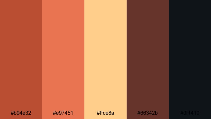cinematic ember glow burnt sienna color palette with hex codes