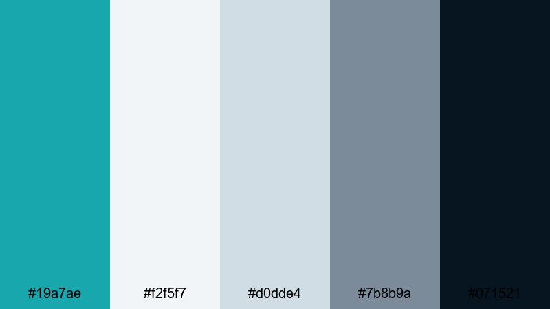 cinematic ocean frame turquoise blue color palette with hex codes