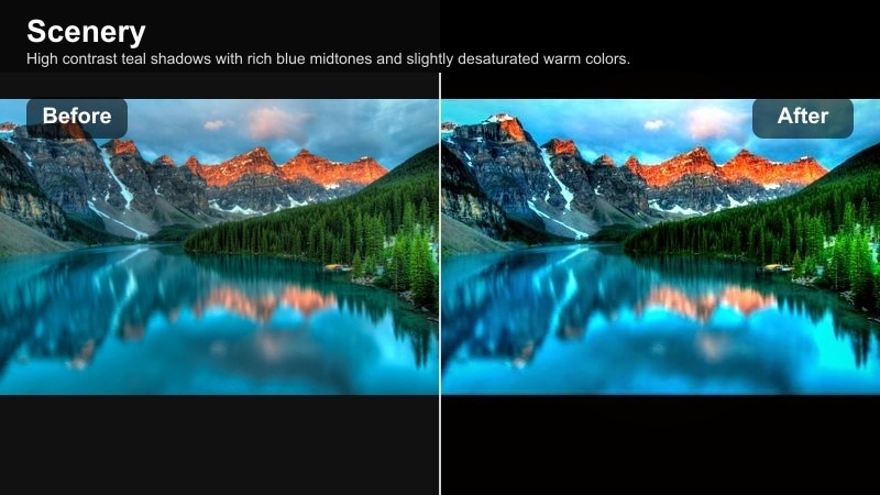 Cinematic teal ocean with dark blue shadows from a drone