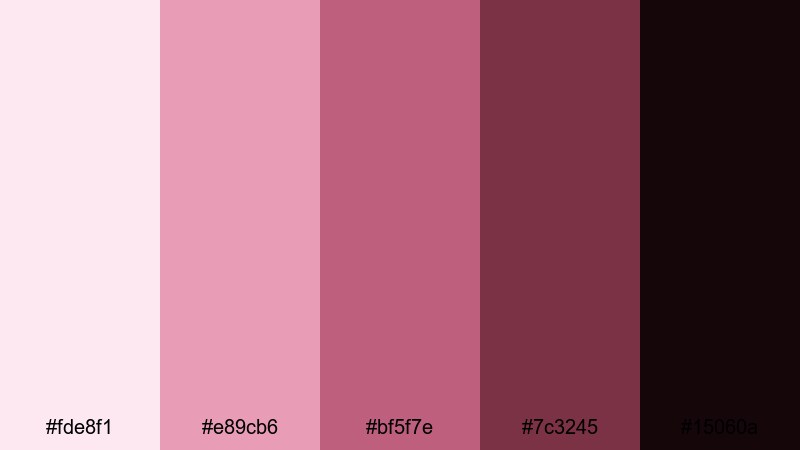 cinematic rose noir mauve pink color palette with hex codes