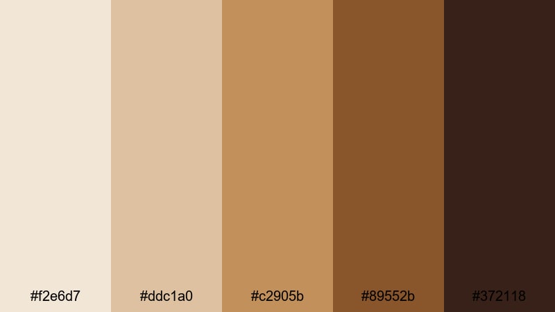 cinematic sepia frame golden brown color palette with hex codes