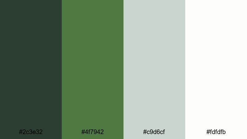 cinematic shadow greens fern green color palette with hex codes