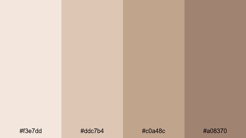 cinematic soft taupe skin color palette with hex codes