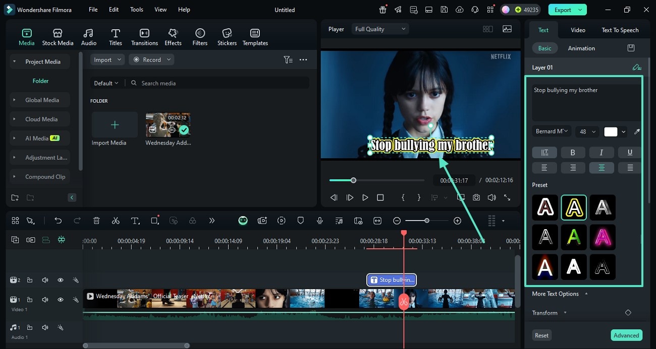 add text and customize it