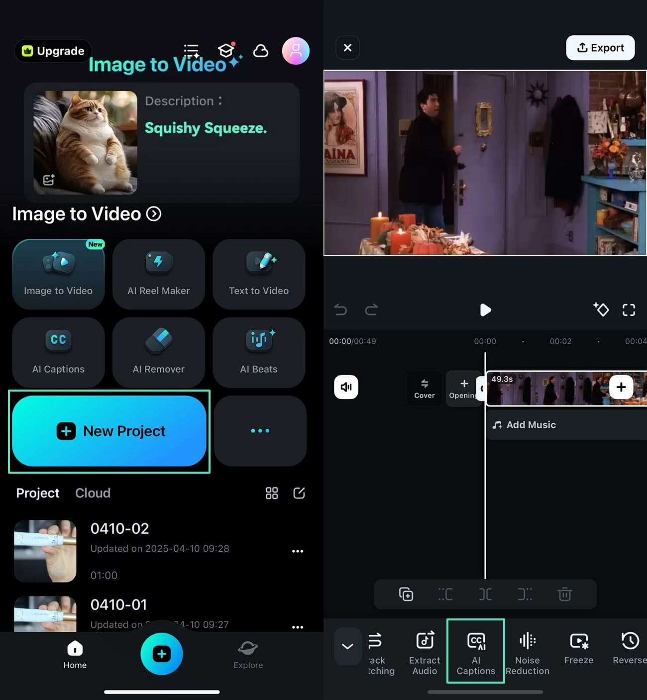 access app and locate ai captions