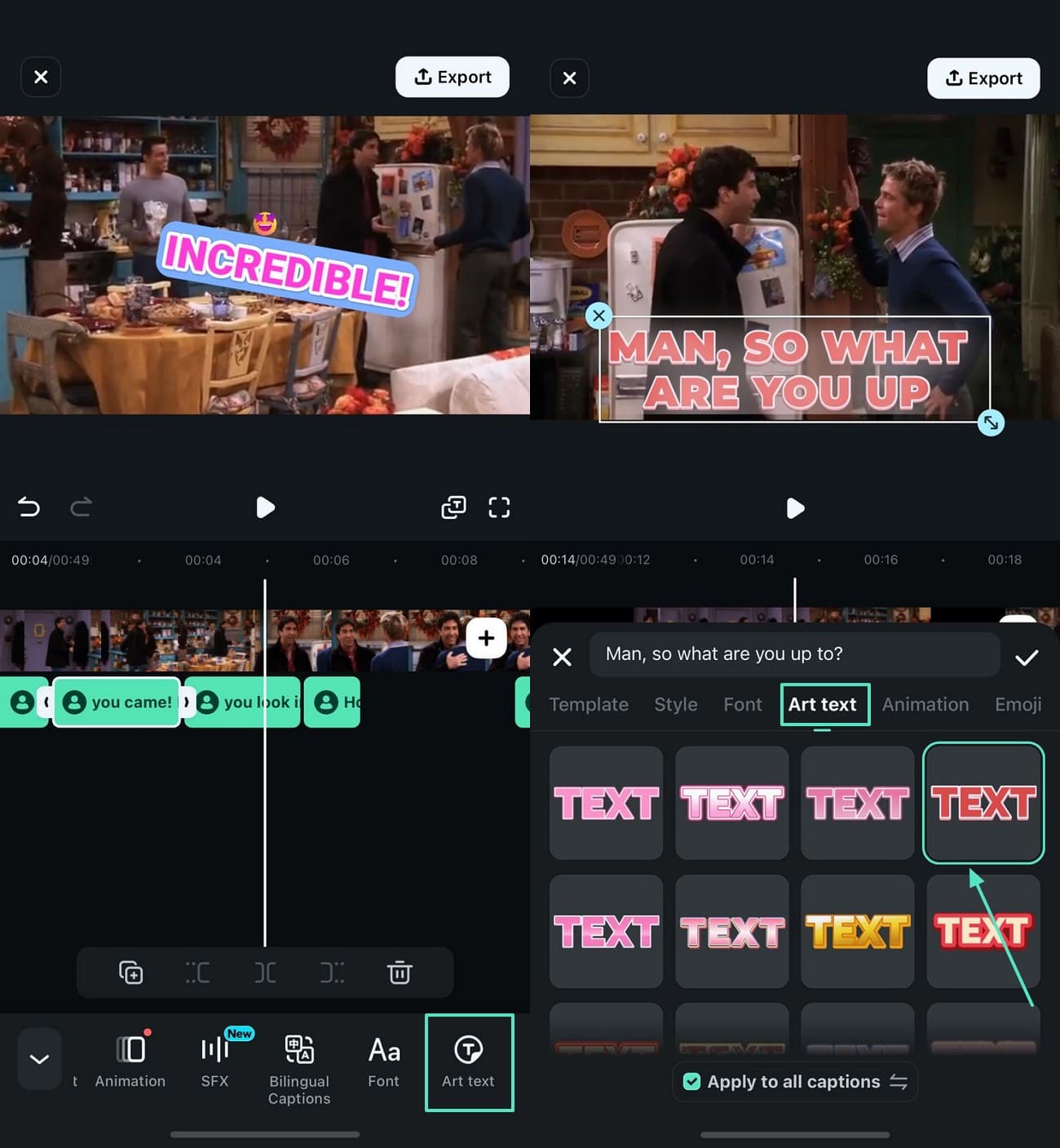 create dynamic art text