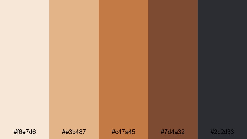 cinnamon home studio orange brown color palette with hex codes
