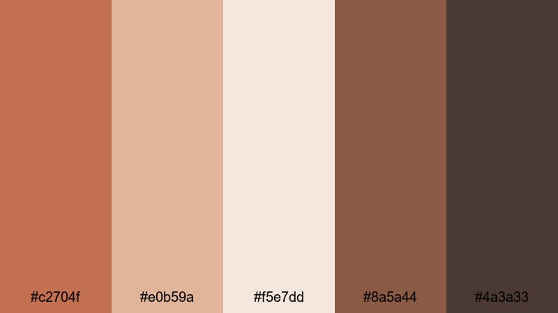 cinnamon latte foam fall color palette with hex codes