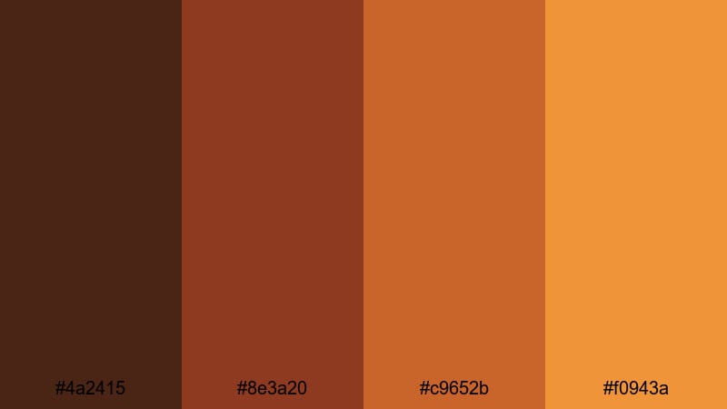 cinnamon lens flare brown red orange color palette with hex codes