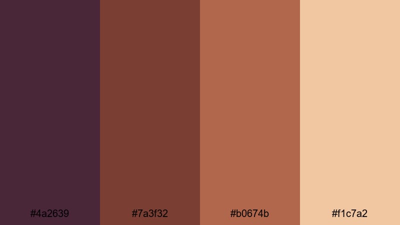 cinnamon orchid latte purple brown color palette with hex codes
