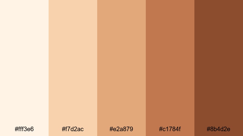 cinnamon roll sunday cozy color palette with hex codes