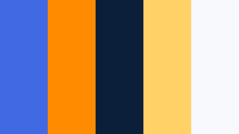 circuit sunset royal blue and orange electronics store color color palette with hex codes