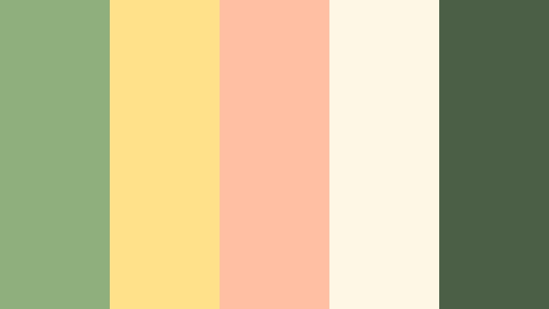 citrus and fern pop soft fern green color palette with hex codes