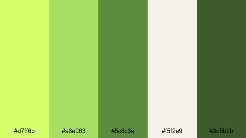 citrus garden morning lime color palette with hex codes