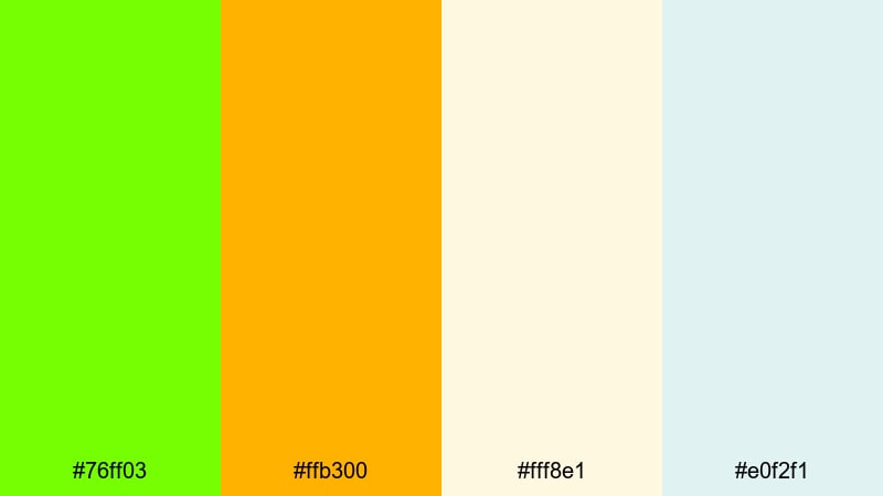 citrus grove breeze bright green color palette with hex codes