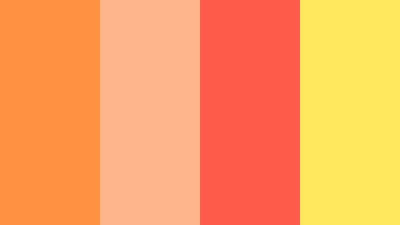 citrus neon sunset sunset apricot color palette with hex codes