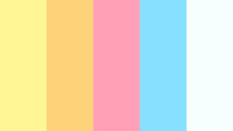 citrus soda bubbles pastel lemon color palette with hex codes