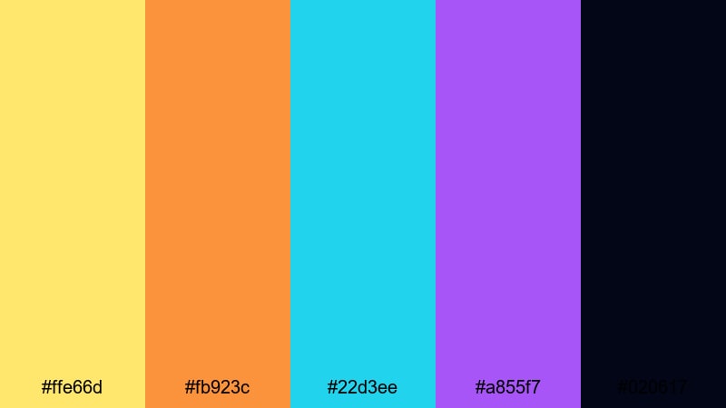 citrus splash party lemon yellow color palette with hex codes