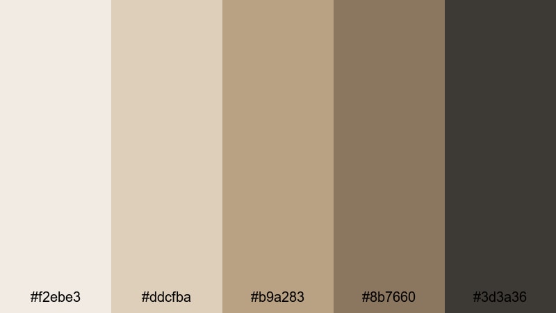 city loft neutral beige tan color palette with hex codes