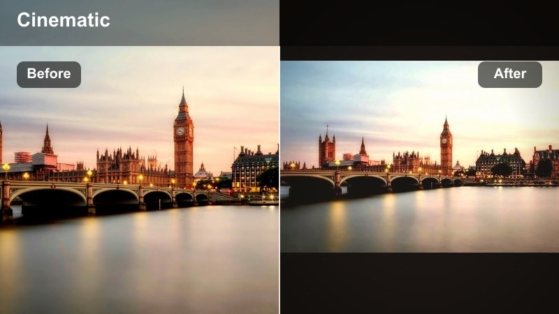 Soft-contrast nighttime city skyline with glowing windows