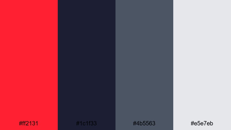 city night siren fire engine red color palette with hex codes