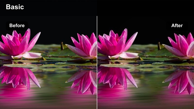 Wide city skyline at dusk with balanced sky and building exposure.