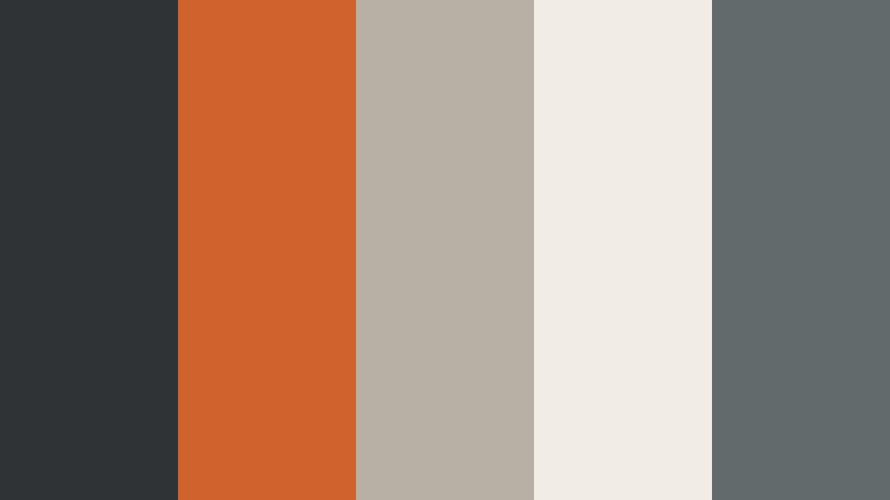 civic workshop charcoal and orange construction company color color palette with hex codes