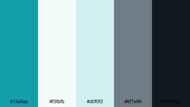 clarity dashboard teal turquoise teal color palette with hex codes