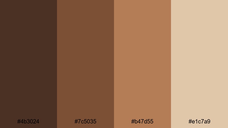 classic leather portfolio umber color palette with hex codes